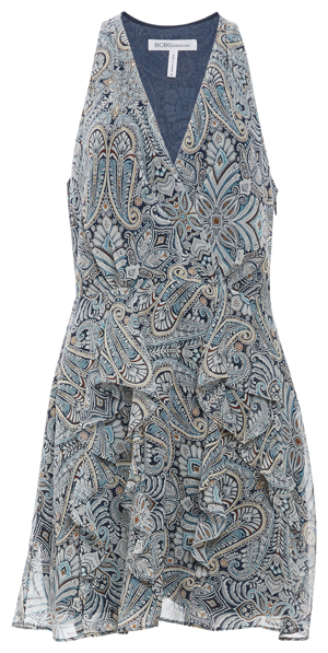 BCBGeneration Paisley Fit & Flare Halter Dress