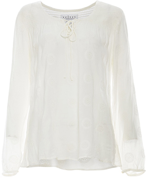 Velvet by Graham & Spencer Mandala Embroidered Blouse