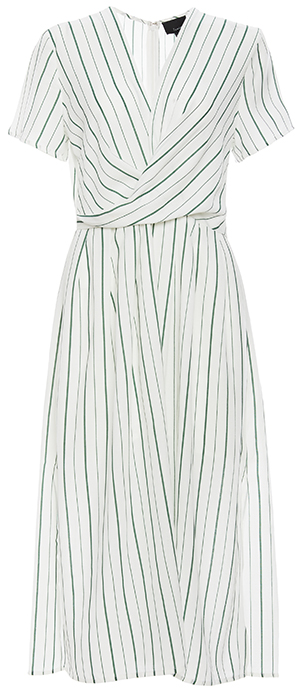 Striped Surplice Flowy Dress
