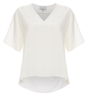 3.1 Phillip Lim Short Sleeve Top with Raw Edge Trim