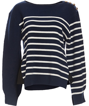 3.1 Phillip Lim Contrast Back Nautical Sweater