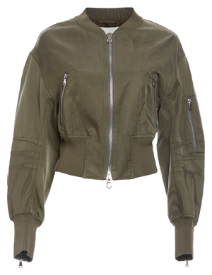 3.1 Phillip Lim Cropped Bomber with Zips at Sleeve