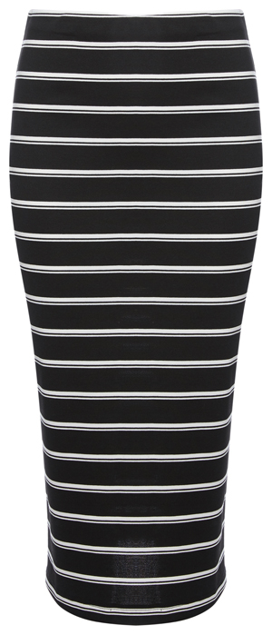 Midi Striped Pencil Skirt