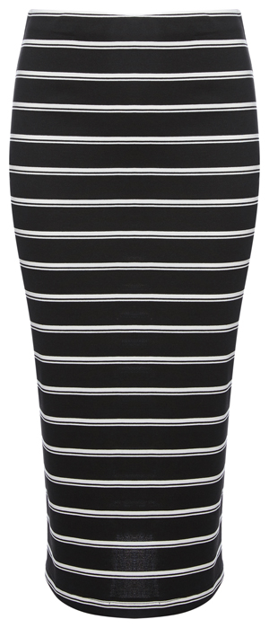 Midi Striped Pencil Skirt