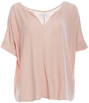 Velvet by Graham & Spencer V Neck Linen Top