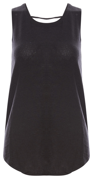 Chaser Linen Jersey Lace Back Muscle Tank