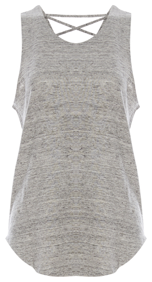 Chaser Linen Jersey Lace Back Muscle Tank