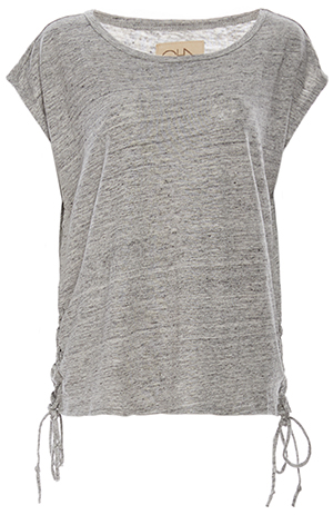 Chaser Linen Jersey Side Lace Up Dolman
