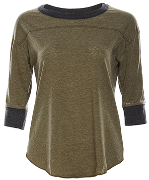 Chaser Blocked Jersey 3/4 Sleeve Shirttail Football Tee
