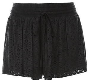 Eyelet Drawstring Shorts