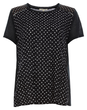 Mystree Short Sleeve Print Front Top