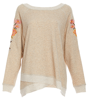 Mystree Cross Front Floral Sweater