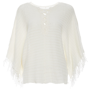 Velvet by Graham & Spencer Crochet Top with Fringe