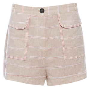 Patch Pockets Striped Shorts