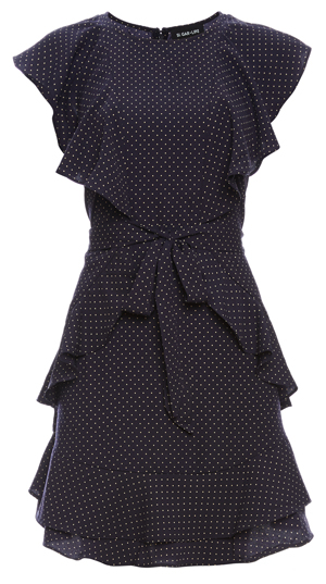 Sara Flutter Sleeve Polka Dot Dress