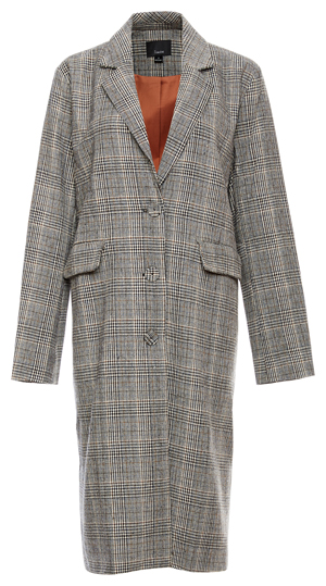 Plaid Button Front Coat