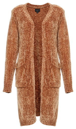 Open Front Chenille Cardigan