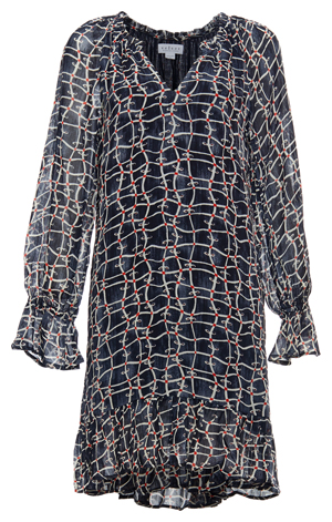 Velvet by Graham & Spencer Printed Chiffon Long Sleeve Dress