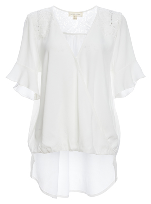 Surplice Flutter Sleeve Top