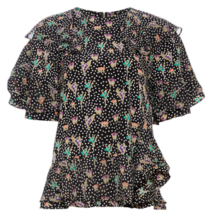 GOEN.J Floral Printed Ruffled Top