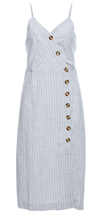 Sleeveless Button Front Midi Dress