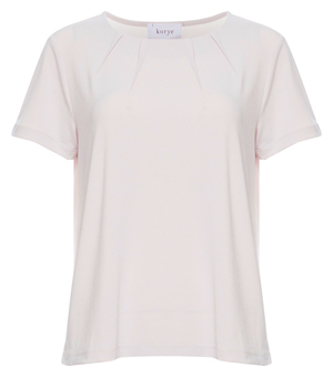 Short Sleeve Pleated Neck Top