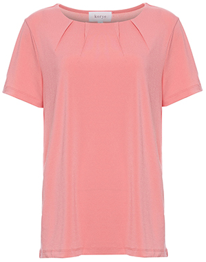 Short Sleeve Pleated Neck Top