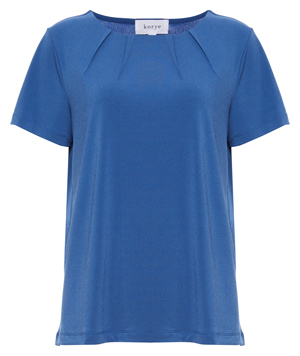 Short Sleeve Pleated Neck Top