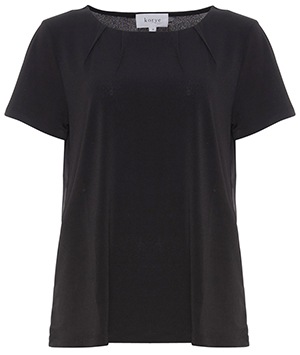 Short Sleeve Pleated Neck Top