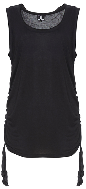 Drapey Rayon Tank Top with Shirred Sides