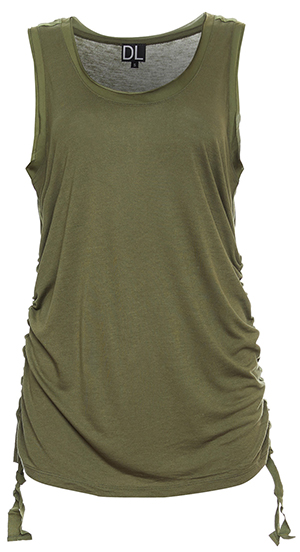 Drapey Rayon Tank Top with Shirred Sides