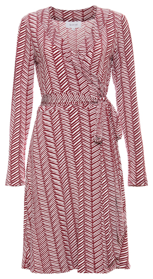 Long Sleeve Printed Wrap Dress