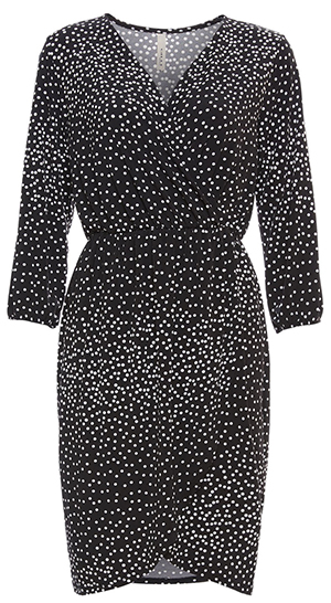 Surplice Front Polka Dot Dress