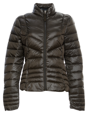 Quilted High Neck Zip Up Light Down Jacket