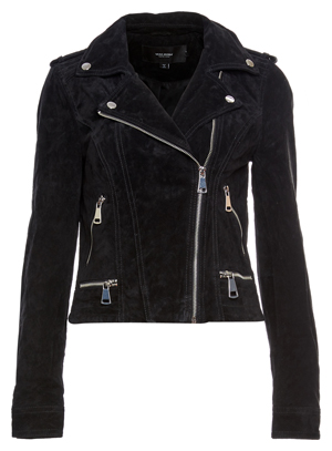 Suede Zip Up Moto Jacket