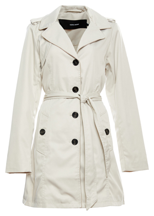 Button Front 3/4 Trench Coat
