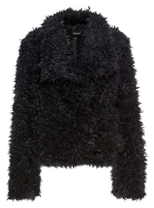 Faux Fur Drape Front Jacket