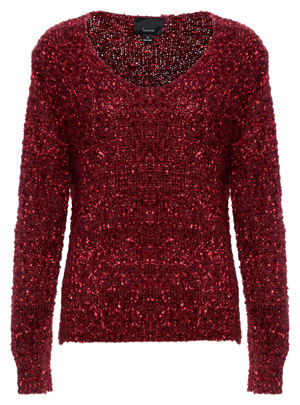 V-Neck Novelty Sequins Sweater