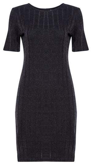 Short Sleeve Rib Knit Dress