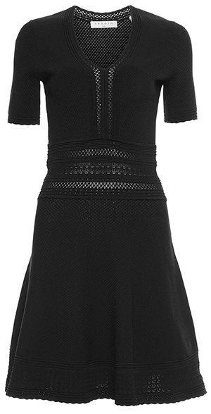 Sandro V-Neck Scalloped Hem Mini Dress
