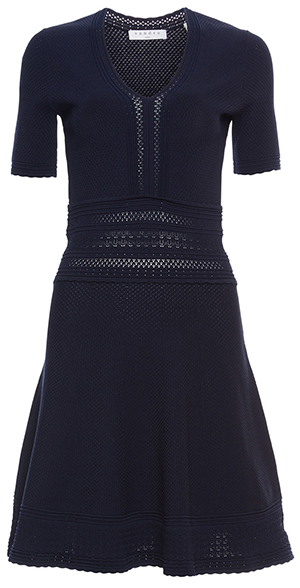 Sandro V-Neck Scalloped Hem Mini Dress