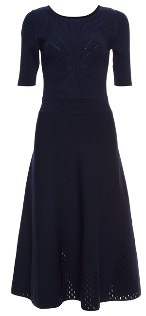 Sandro Eyelet Hem Texturized Knit Midi Dress