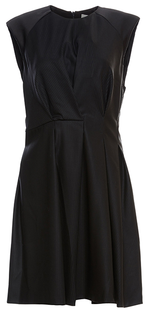 Sandro Pleated Front Cap Sleeve Dress