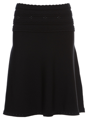 Sandro Waist Knit Details A-Line Skirt