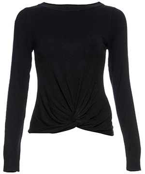 Front Knot Long Sleeve Top