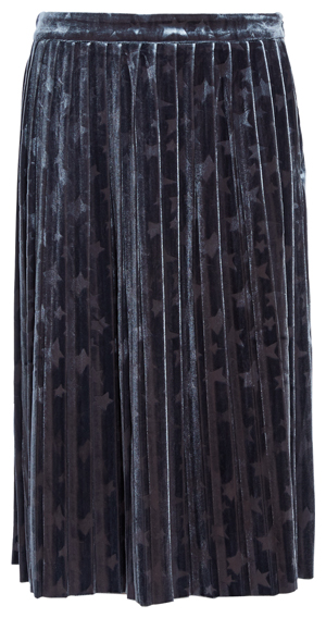 Stars Pleated Velvet Skirt