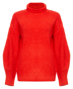 French Connection Mock Neck Ribbed Sweater
