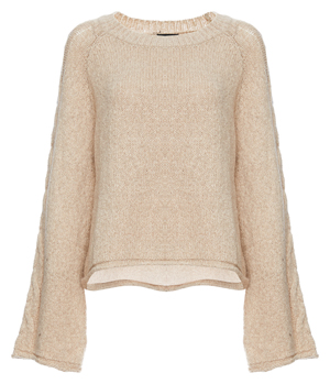 Flare Cable Knit Sleeve Sweater
