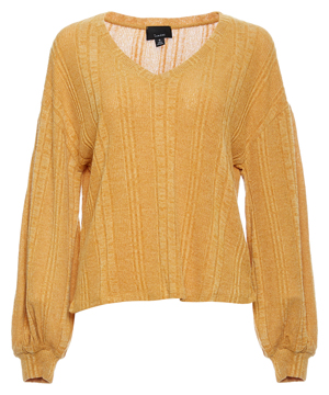 Tonal Knitted Stripe V-Neck Sweater