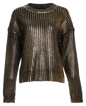 Gold Painted Crew Neck Sweater